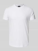 Emporio Armani T-Shirt mit geripptem Rundhalsausschnitt in Offwhite, G...