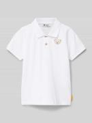 Steiff Regular Fit Poloshirt mit Logo-Badge in Weiss, Größe 104