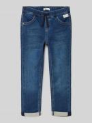 Steiff Straight Leg Jeans mit Label-Patch in Blau, Größe 104