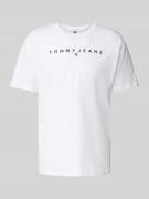 Tommy Jeans Regular Fit T-Shirt mit Label-Stitching in Weiss, Größe L