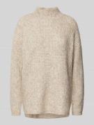 QS Strickpullover mit Stehkragen und Woll-Anteil in Beige, Größe L