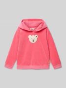 Steiff Hoodie mit Logo-Badge in Pink, Größe 104