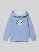 Steiff Hoodie mit Motiv-Badge in Bleu, Größe 104