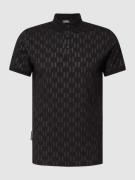 Karl Lagerfeld Poloshirt mit Allover-Muster in Black, Größe S