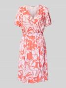 QS Wickelkleid mit floralem Muster in Rosa, Größe 34