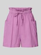 QS Loose Fit Shorts mit elastischem Bund in Lila, Größe 34