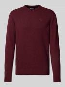 Barbour Strickpullover mit Label-Stitching Modell 'Tisbury' in Bordeau...