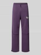 REVIEW Straight Leg Sweatpants mit Label-Print in Aubergine, Größe L