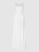 Luxuar Brautkleid aus Spitze und Chiffon in Offwhite, Größe 34