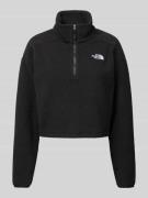 The North Face Cropped Fleecepullover mit Label-Stitching in Metallic ...