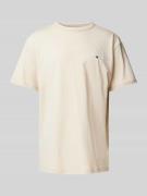 Tommy Jeans T-Shirt mit Label-Stitching in Beige, Größe L