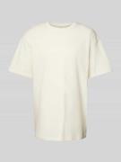 KARL KANI T-Shirt mit Label-Stitching in Beige, Größe XL