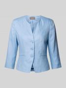 WHITE LABEL Taillierter Blazer aus reinem Leinen in Hellblau, Größe 38
