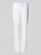 QS Slim Fit Hose in unifarbenem Design in Weiss, Größe 34/32