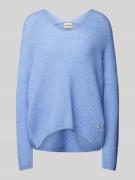 MOS MOSH Strickpullover mit V-Ausschnitt Modell 'THORA' in Ocean, Größ...