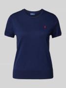 Polo Ralph Lauren Strickshirt mit Logo-Stitching in Marine, Größe L