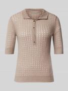 (The Mercer) N.Y. Kaschmirstrickshirt mit Lochmuster in Taupe, Größe 4...