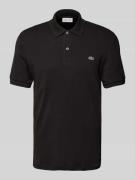 Lacoste Regular Fit Poloshirt mit Label-Detail in Black, Größe L