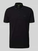 BOSS Green Poloshirt mit Label-Detail in Black, Größe L