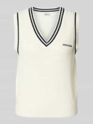 Guess Jeans Pullunder mit Label-Stitching in Ecru, Größe S