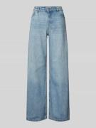Review Wide Leg Jeans aus reiner Baumwolle in Hellblau, Größe 26/30