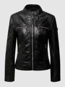 Cabrini Lederjacke im Biker-Look in Black, Größe 36