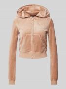 Juicy Couture Sweatjacke mit Kapuze Modell 'ROBYN' in Sand, Größe M