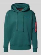 Alpha Industries Hoodie mit Label-Patch in Petrol, Größe S