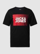 Jack & Jones T-Shirt mit Label-Print Modell 'CORP' in Black, Größe XXL