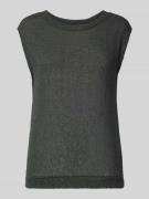 OPUS Regular Fit Stricktop mit Leinen-Anteil Modell 'SITTY' in Dunkelg...