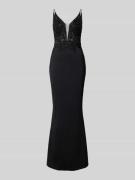 Jake*s Cocktail Abendkleid mit Spitzen- und Paillettenbesatz in Black,...