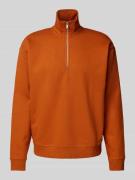 MCNEAL Sweatshirt mit Troyer-Kragen in Kupfer, Größe M