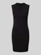 Pieces Minikleid Mit Wasserfall-Ausschnitt in Black, Größe L
