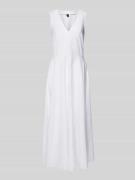 Stefanel Maxikleid mit V-Ausschnitt in Weiss, Größe 42