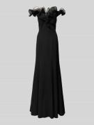 TROYDEN COLLECTION Abendkleid mit Volants in Black, Größe 42