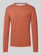 Tom Tailor Regular Fit Strickpullover aus reiner Baumwolle in Rostrot,...