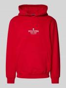 Tommy Hilfiger Hoodie mit Label-Print und Känguru-Tasche in Rot, Größe...