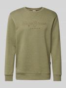 Pepe Jeans Sweatshirt mit Label-Stitching Modell 'Nouvel' in Oliv, Grö...