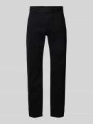 BOSS Orange Slim Fit Chino mit Bundfalten in Black, Größe 32/30