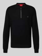 HUGO Strickpullover mit Label-Detail Modell 'Sastone' in Black, Größe ...