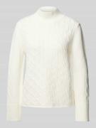 monari Strickpullover mit gerippten Abschlüssen in Offwhite, Größe 38
