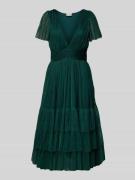 LACE & BEADS Cocktailkleid im Stufen-Look in Dunkelgruen, Größe XS