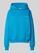 Review Hoodie mit Logo-Print in Aqua, Größe S