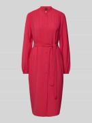 BOSS Orange Knielanges Kleid mit Bindegürtel Modell 'Deborah' in Pink,...