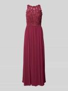 Hey Kyla Abendkleid mit Spitzenbesatz in Dunkelrot, Größe 32