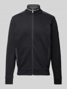 bugatti Regular Fit Sweatjacke mit Reißverschluss in Black, Größe L