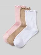 Pieces Socken mit Baumwoll-Anteil und Rüschen Modell 'AFIA' in Weiss, ...