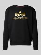 Alpha Industries Sweatshirt mit Label-Print in Black, Größe L