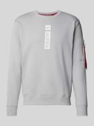 Alpha Industries Sweatshirt mit Label-Print in Hellgrau, Größe L