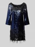 Marc Cain Midikleid mit Paillettenbesatz in Royal, Größe 40